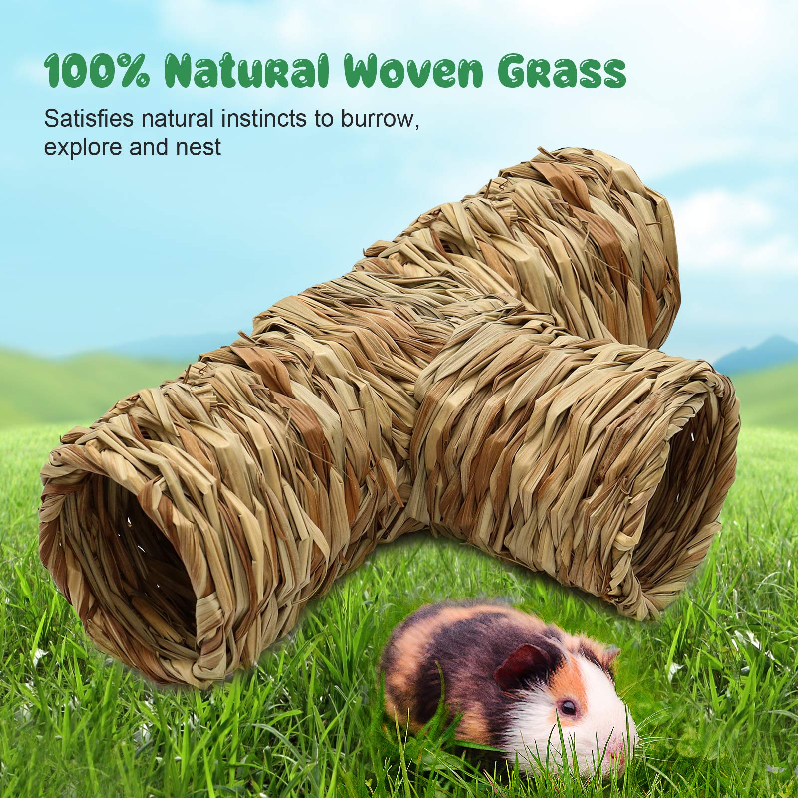 Snapklik.com : BWOGUE Hamster Grass Tunnel Toy Natures Hideaway Guinea ... - Hamster Cage Mats With Hideaways And Tunnels