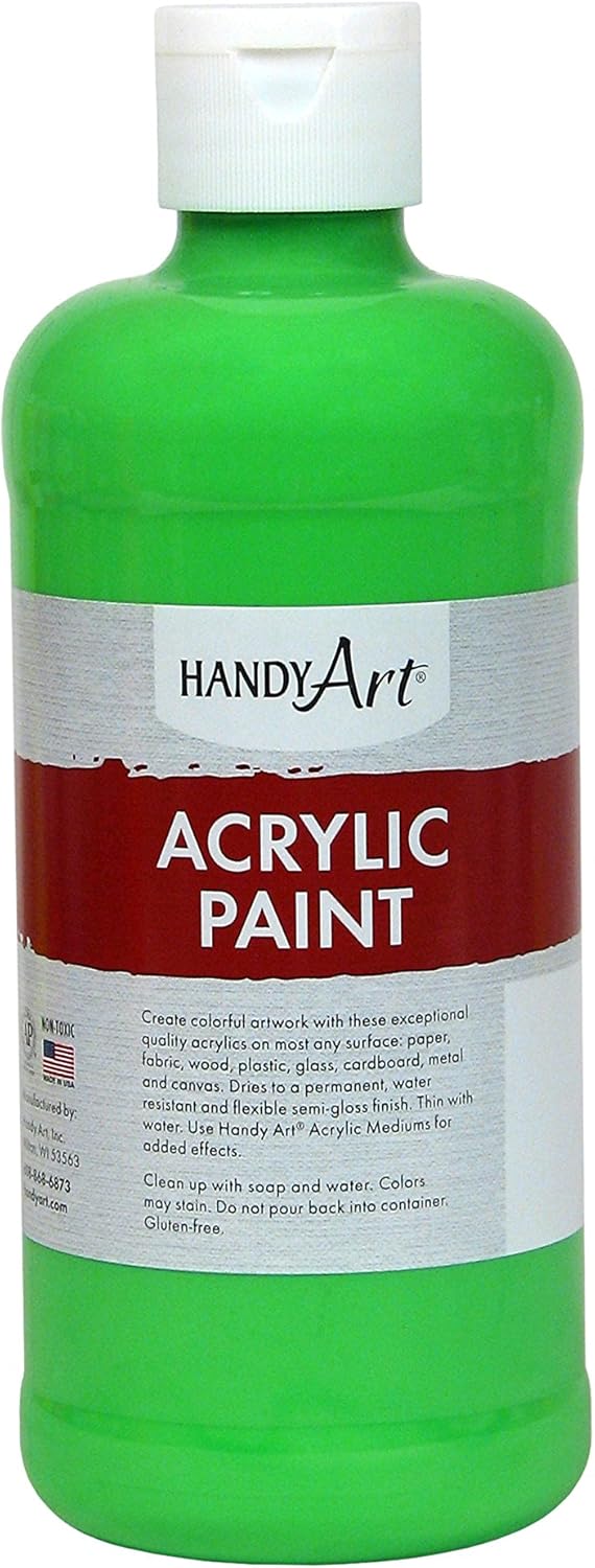 Handy Art Student Acrylic Paint 16 ounce, Fluorescent Green