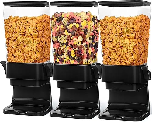 Miniatura 9 de Dispensador de cereales para encimera, 2 unidades, 5.5 L, dispensador de almacenamiento de cereales para despensa, contenedores de arroz para Blanco