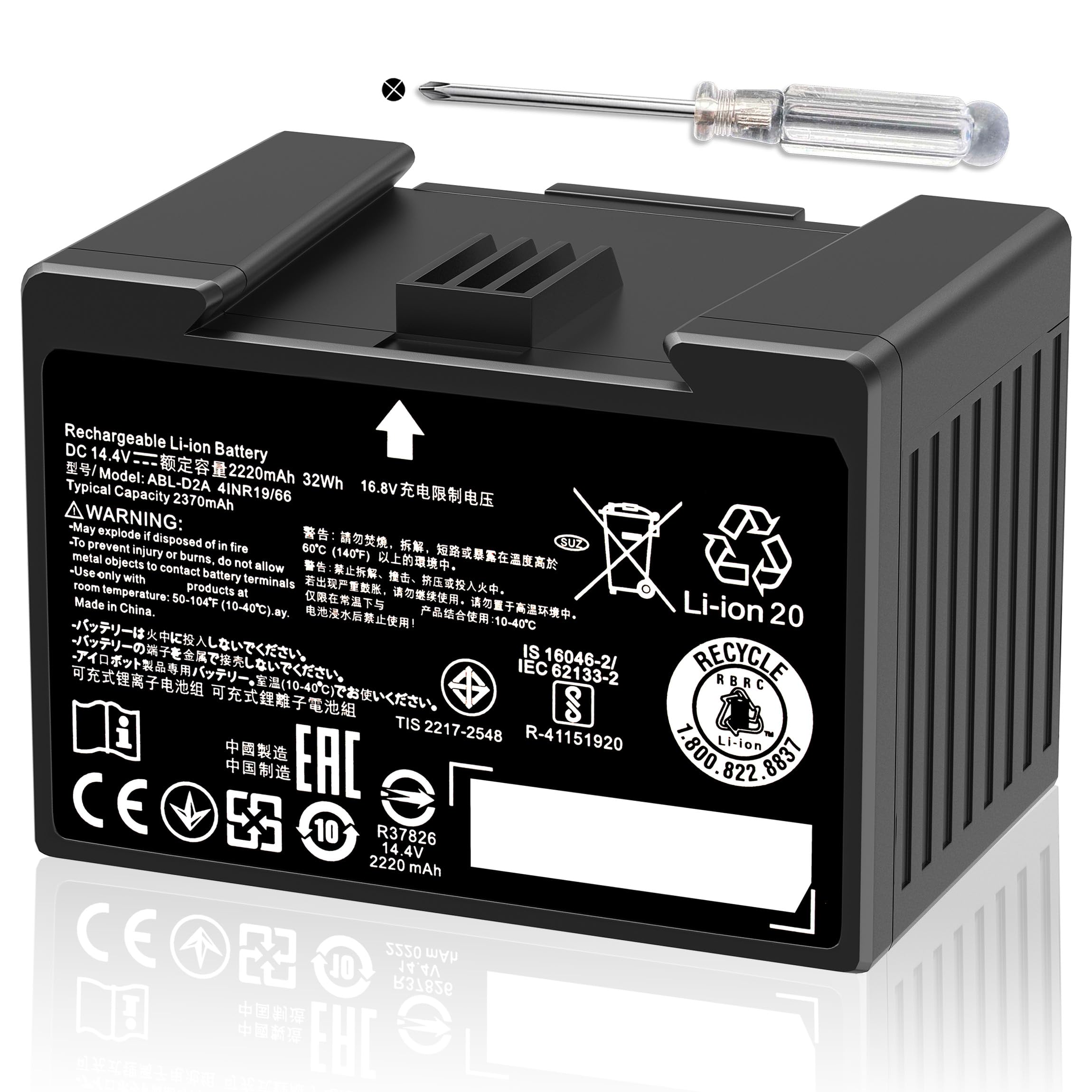 ABL-D1 Replacement Battery For IRobot Roomba I3/i4/i7/i8/e5/e6/J7 Series – 1800mAh 14.4V, Replaces 4624864