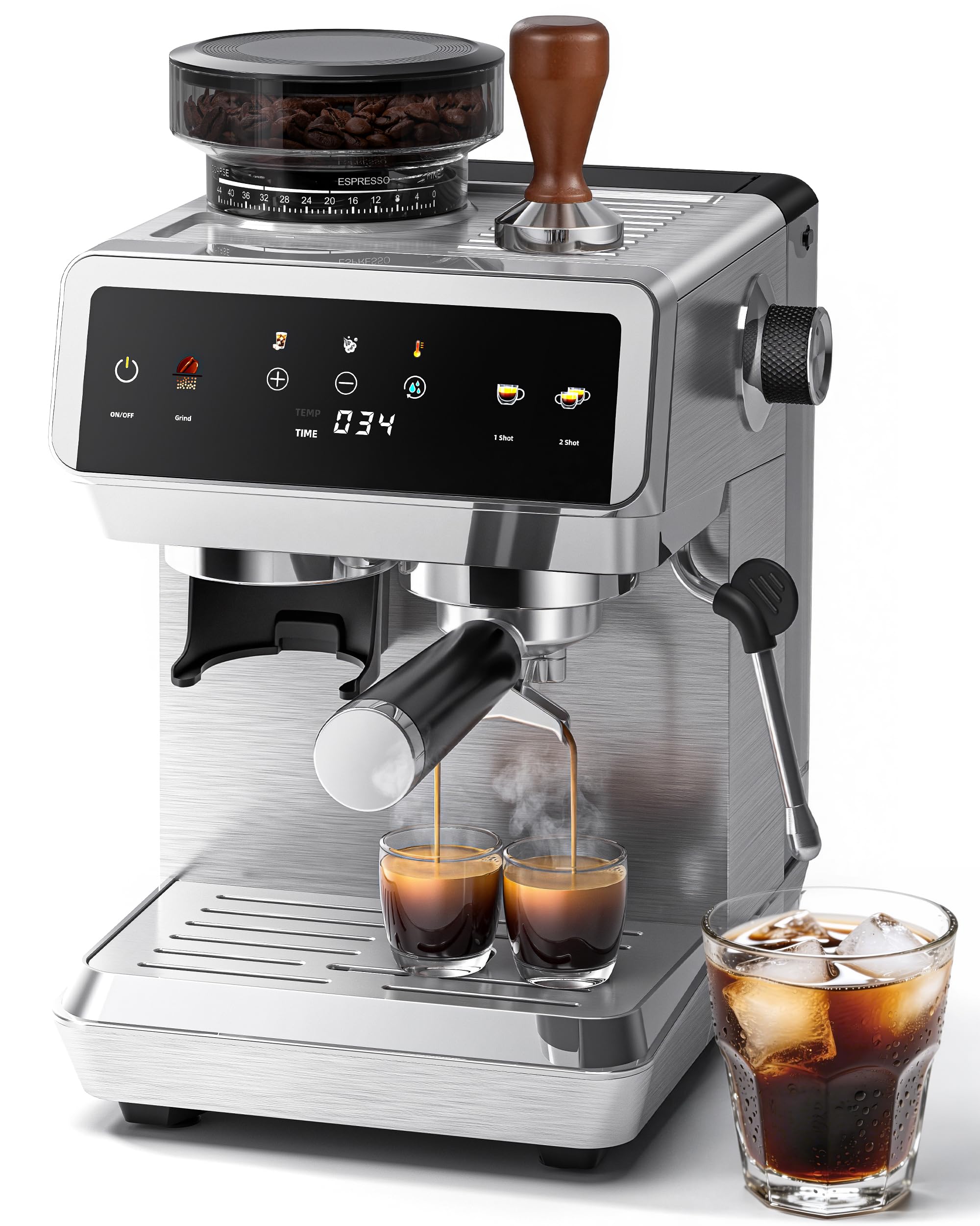 AMZCHEF Espresso Machine with Grinder