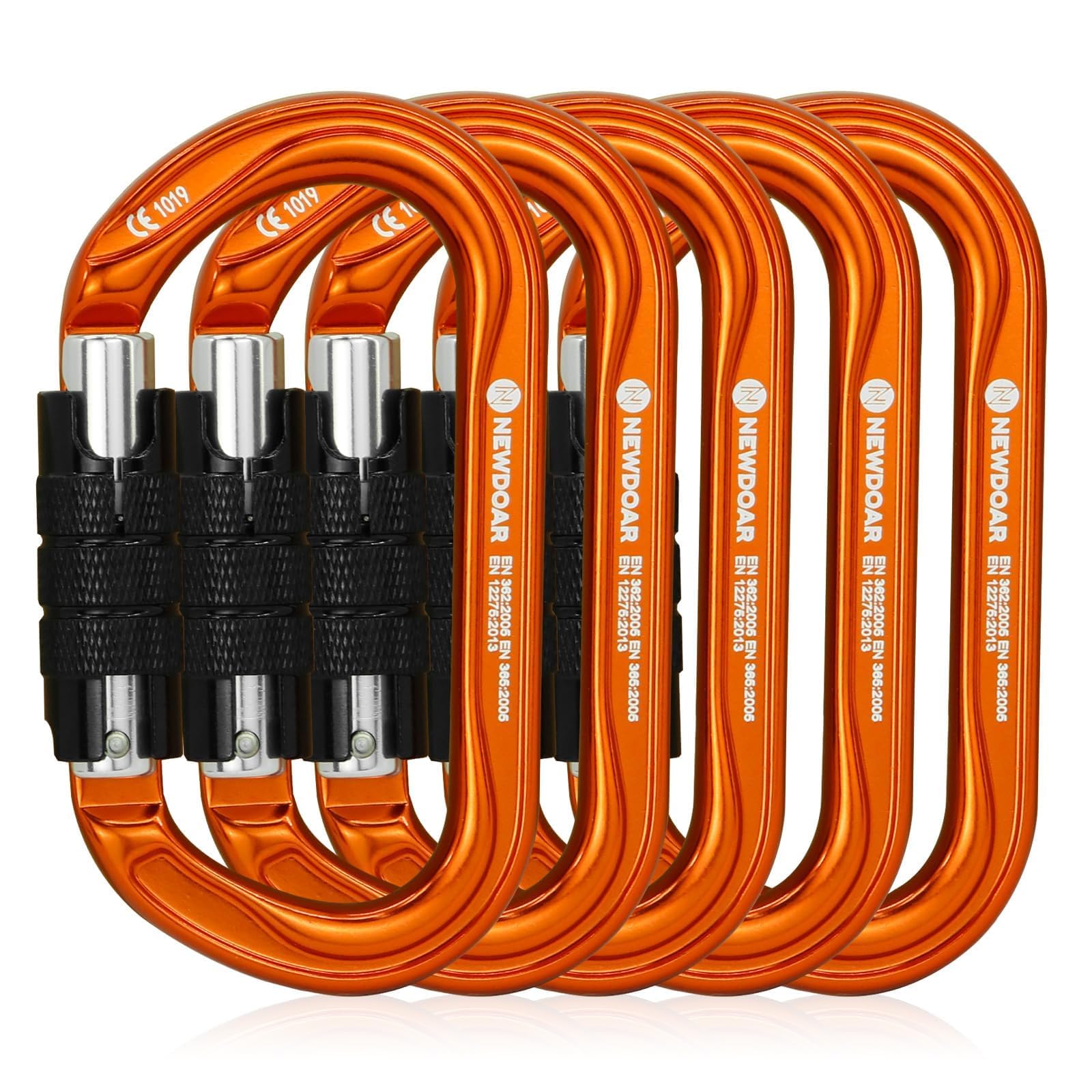 NewDoar 25KN CE & UIAA Certificato Arrampicata Moschettone Professionale, O-Shape Heavy Duty Moschettone per Rappelling