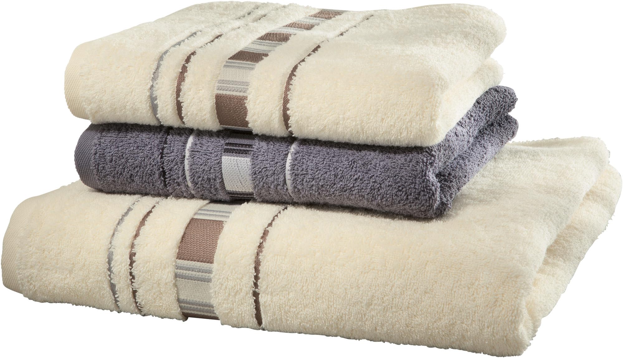 Erwin Müller 3-pc Set di Asciugamani Cream/Grey