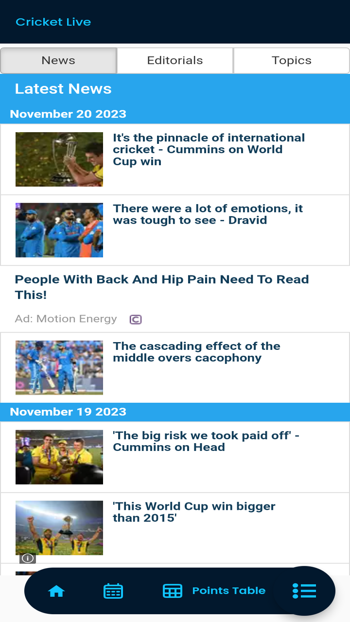Cricket Live - App on Amazon Appstore