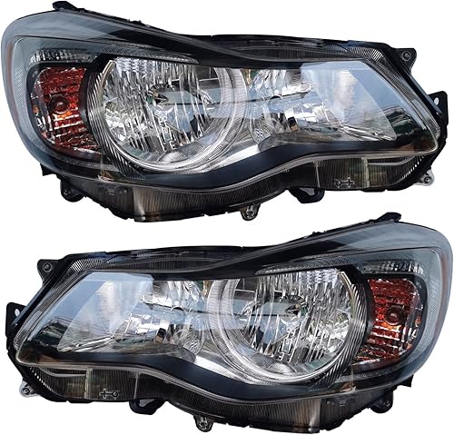 Gdrasuya10 Faro halógeno delantero izquierdo+lado derecho para Subaru Impreza 2015 2016 2.0L LH conductor y pasajero faros cabeza reemplazo directo