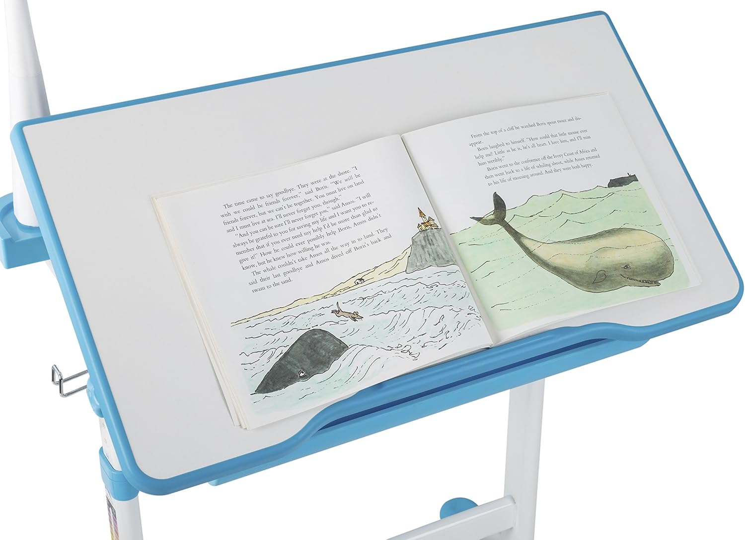 Mount-It! Kids Desk and Chair Set, Height Adjustable Ergonomic Children's School Workstation with Storage Drawer Blue