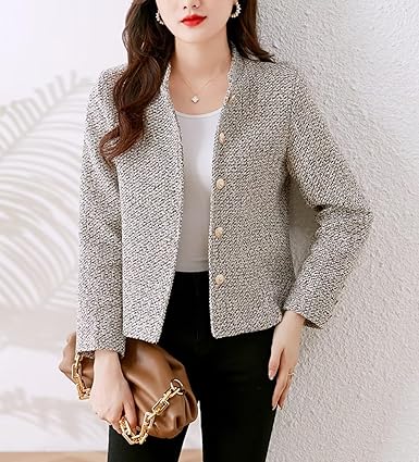 ジャケット・アウター Wool-Blend Cropped Tweed Blazer herlipto Wool-Blend Cropped Tweed Blazer herlipto ジャケット・アウター