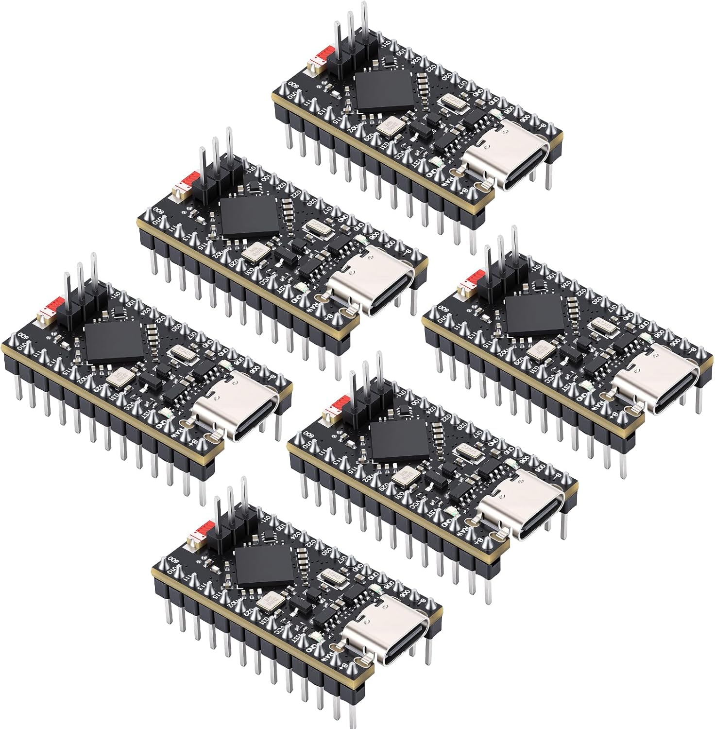 6pcs Pro Micro nRF52840 Development Board Supports Bluetooth 5.0, Wireless Bluetooth Charging Management Module Compatible with Nice!Nano V2.0, Arduino IDE