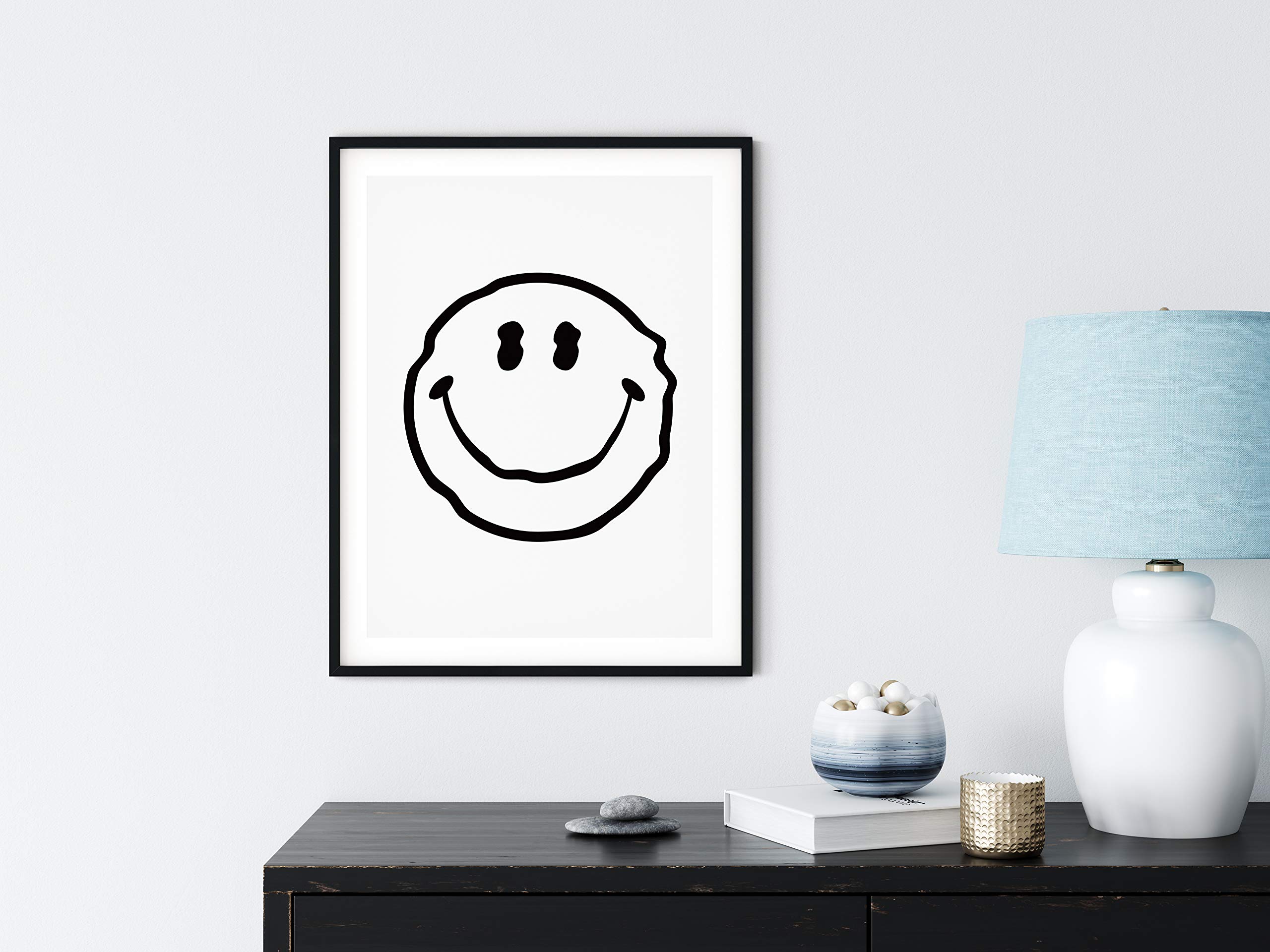 Smiley Face Posters White Wavy Smiley By Haus and Hues Cool Posters