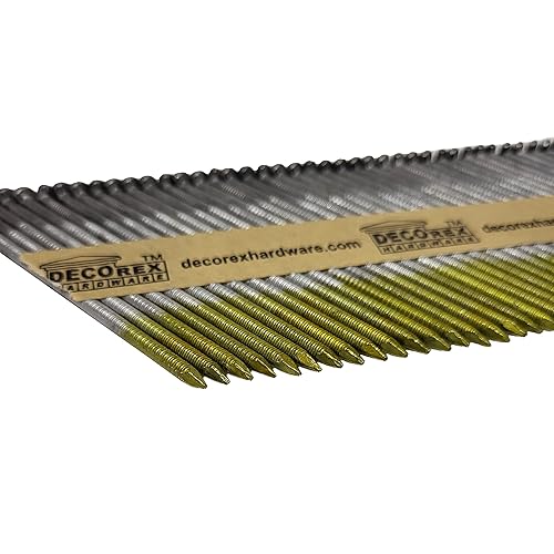 Miniatura 7 de Clavos de tira de vástago de anillo de 3 14 pulgadas x .120, recopilados de papel, galvanizados por inmersión caliente (30-34 grados), caja de 1000