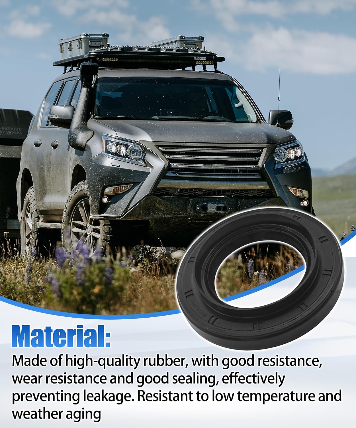 2pcs Differential Carrier Front Seal & Front Drive Axle Shaft Oil Seal Set Fits For Toyota 4Runner Sequoia Tundra Tacoma,Fits For Lexus GX460 LX570 GX470,Replace 90311-47027 90311-47013