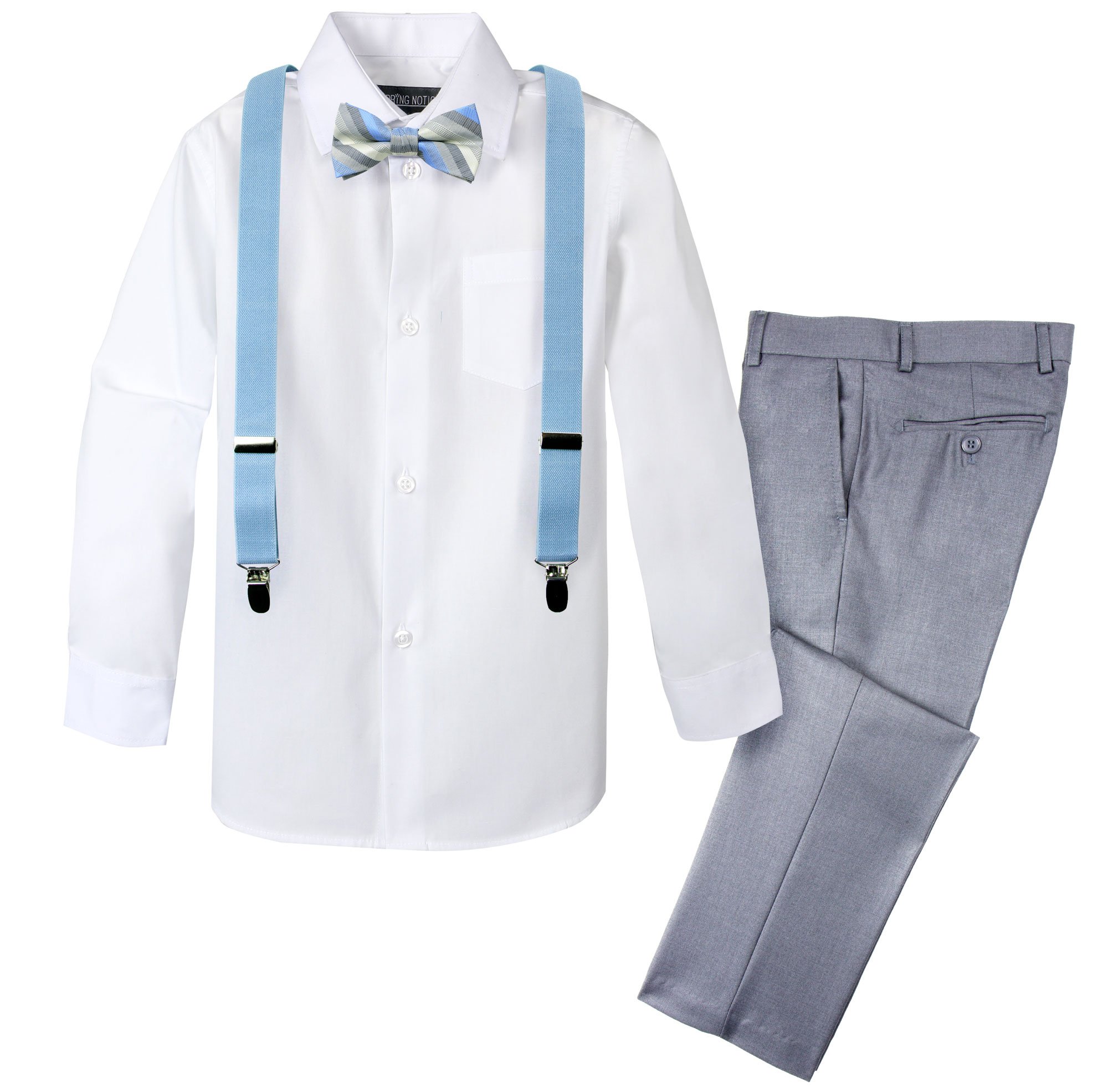 Spring Notion Boys' 4-Piece Patterned Dress up Pants Set