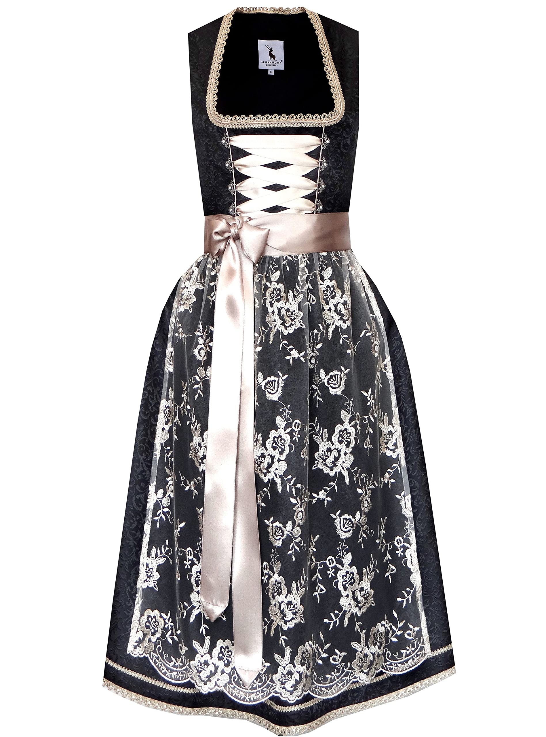 Alpenherz Dirndl Alexis Rot – Samtdirndl mit Seidenschürze