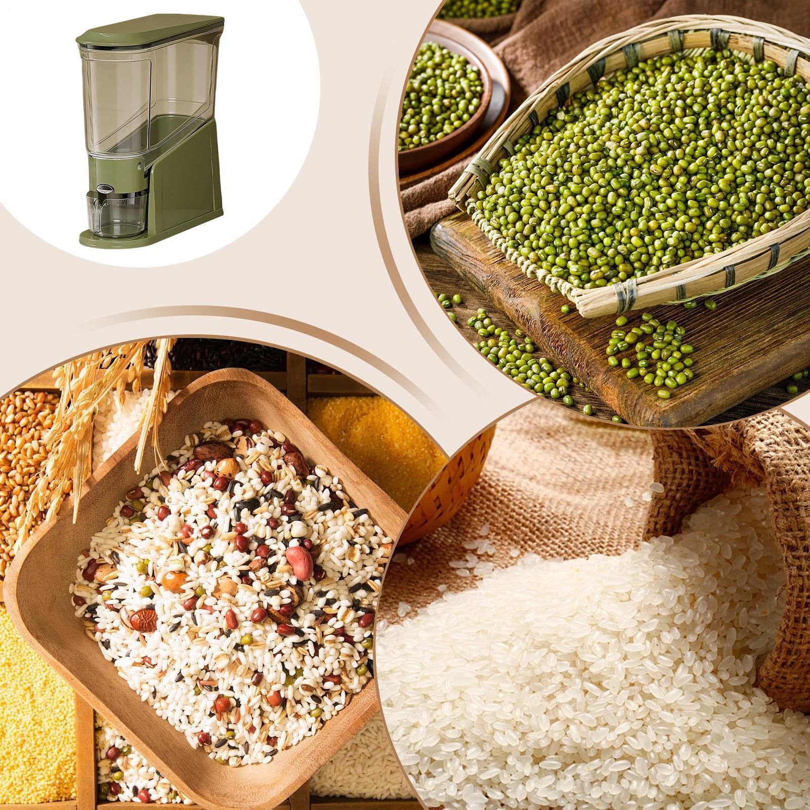 Contenitori Riso Controllo Delle Porzioni Trasparente | Organizzatore Ermetico per Cereali Per Grano, Cibi Secchi, Farina, Conservazione Cereali, Cucina, Dispensa