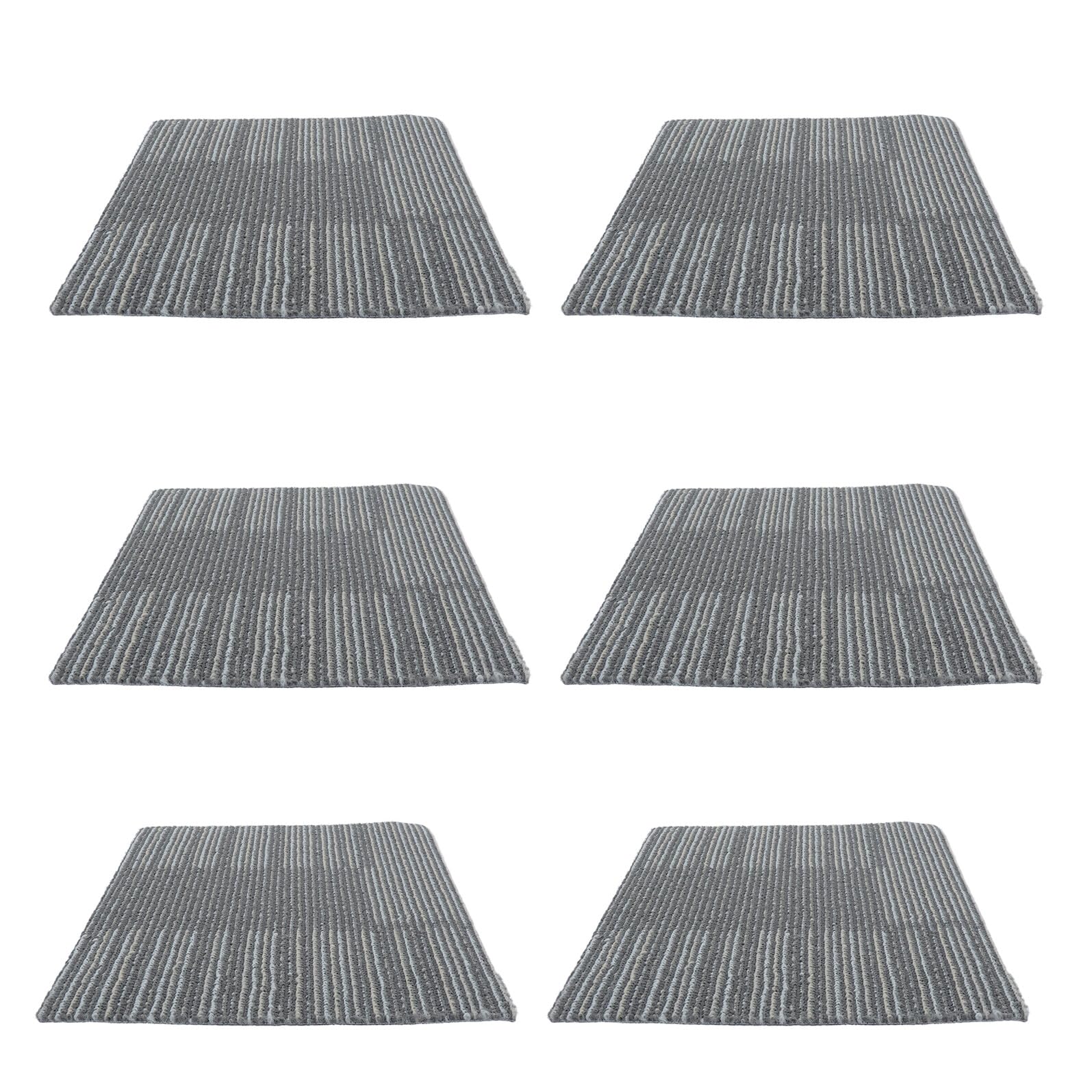 Dalles de moquette pour salon et bureau carrés auto-adhésifs 6pcs