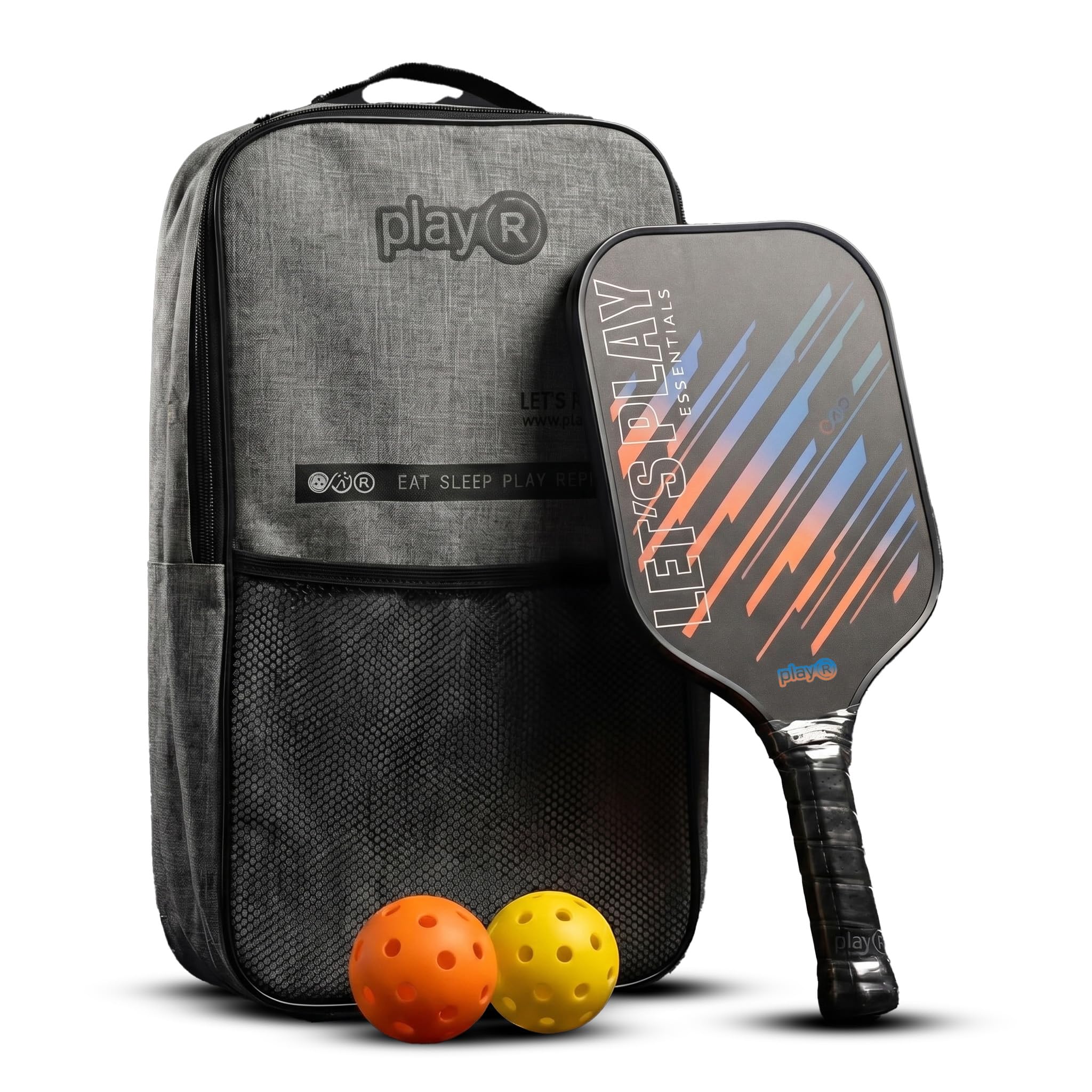 playR Pickleball Kit – Essentials Glass Fiber Paddle -1, Outdoor Essential 40 Hole Balls -1, Indoor Essential 26 Hole Balls - 1 & Carry Bag, Outdoor Game for Kids & Adult - Pickle Ball Set of 4 Item-image-11