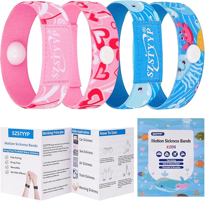 SZSTYYP Travel Sickness Bands for Kids Motion Sickness Bands for Kids