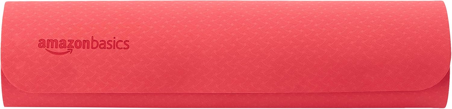  Basics 1/4-Inch Thick TPE 6-Piece Yoga Set with Mat - Red : Sports & Outdoors