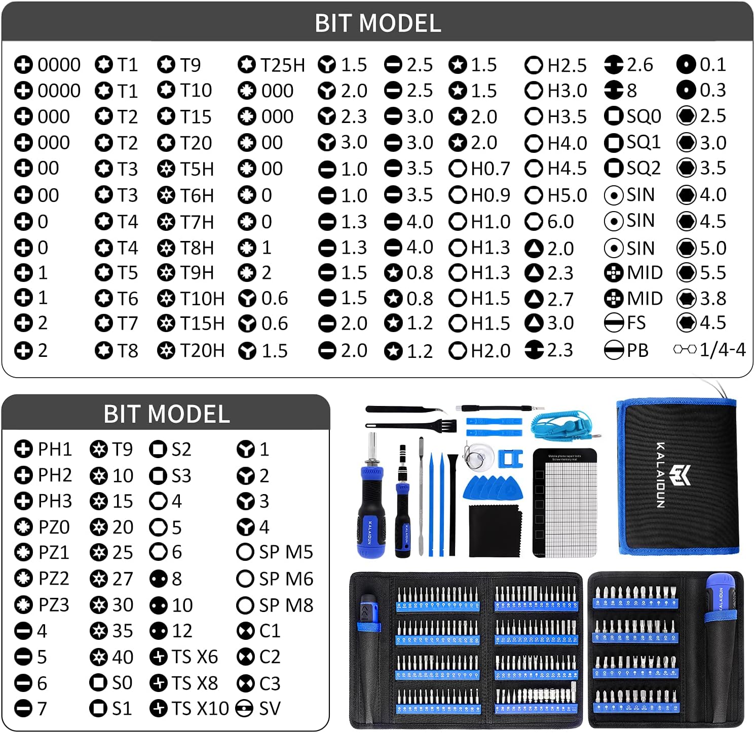 KALAIDUN 190 in 1 Precision Screwdriver Sets with 164 Bits,Magnetic Screwdriver Kit Repair Tool Kit for iPhone,Computer,Xbox,PS4,Nintendo,Laptop,Tablet,Game Console（Blue） : Video Games