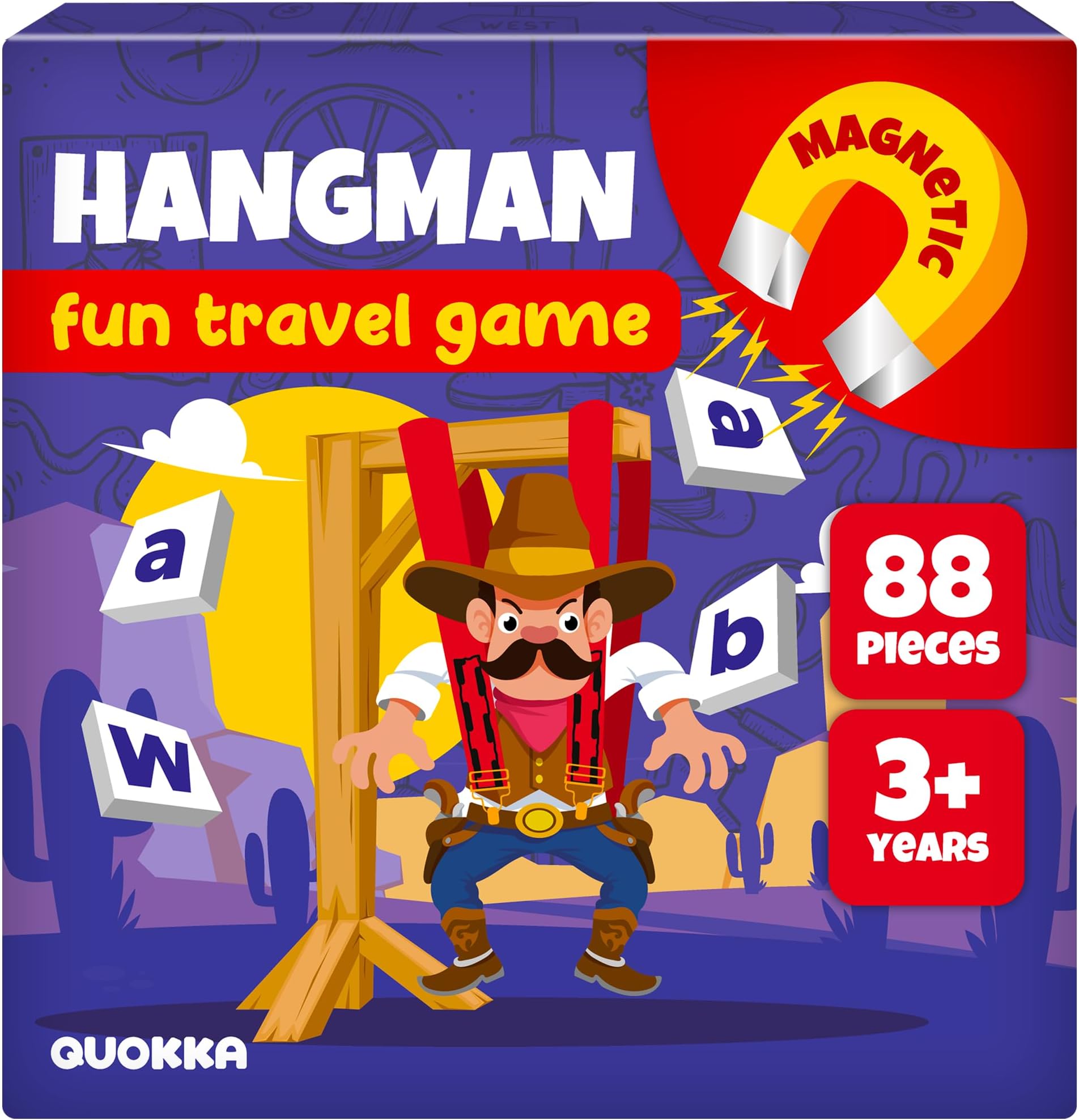 QUOKKATravel Games For Kids 3-5 - Plane Activities Board Games for 4-6 year olds - Magnetic Hangman Game - Road Trip I Plane I Car Ride - Magnetic Toddler Travel Toys 8-12