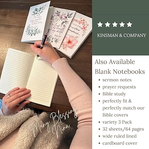 Miniatura 8 de Kinsman & Company Fundas de Biblia grandes para mujer, fundas de la Biblia King James para mujer, funda de cuero para la Biblia para mujer, funda de