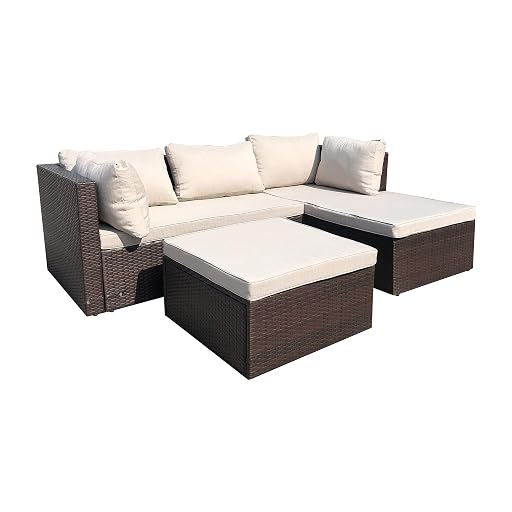 MockWares Basics 3-Piece PE Wicker Rattan Sofa Set