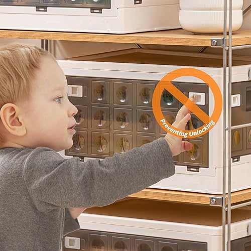 Miniatura 5 de Citylife - Contenedores de almacenamiento de plástico de 32 cuartos de galón con tapas, organizador plegable para armario, contenedores de