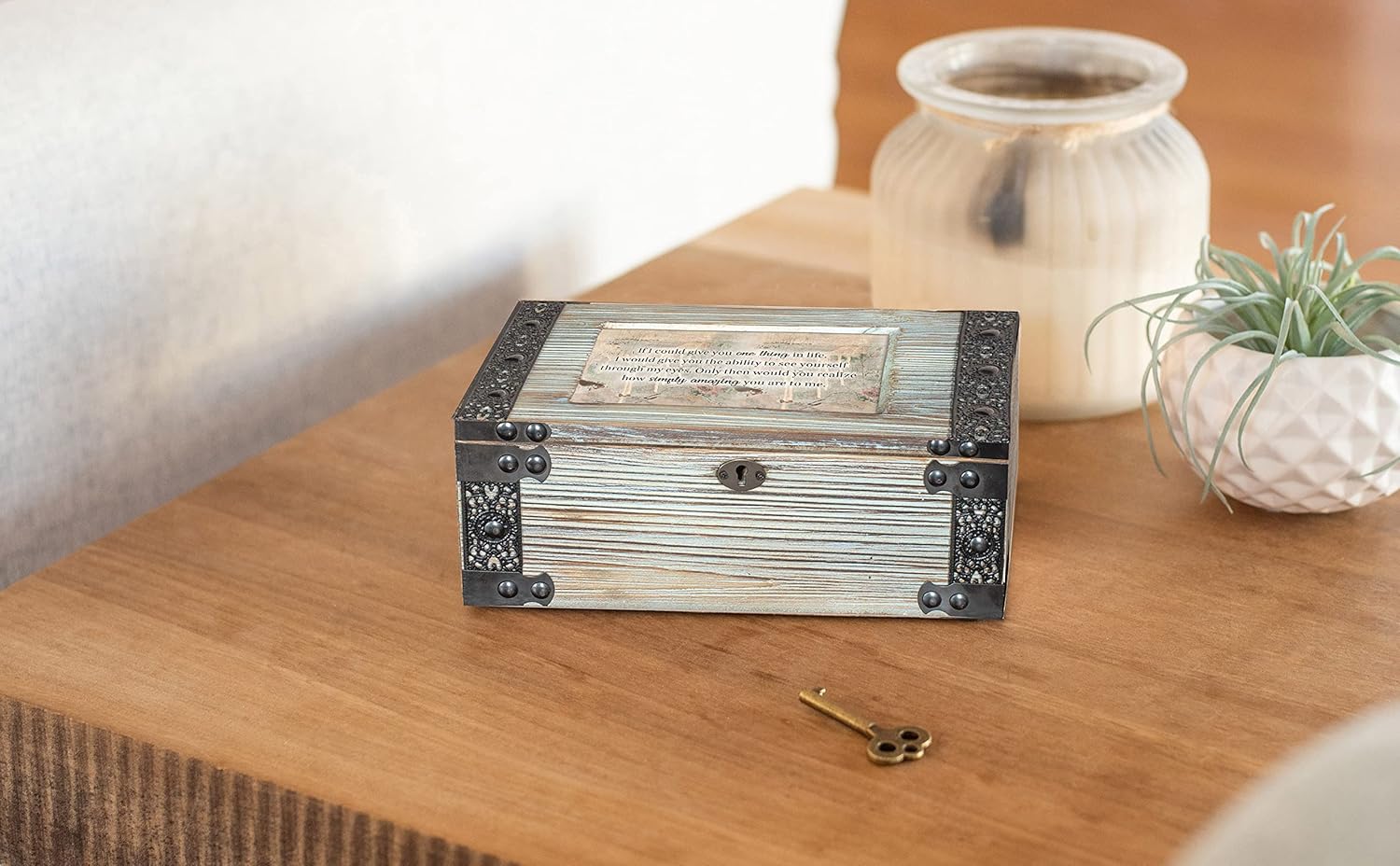 Cottage Garden Simply Amazing Metal Lattice Celadon Green Music Box Plays You are My Sunshine