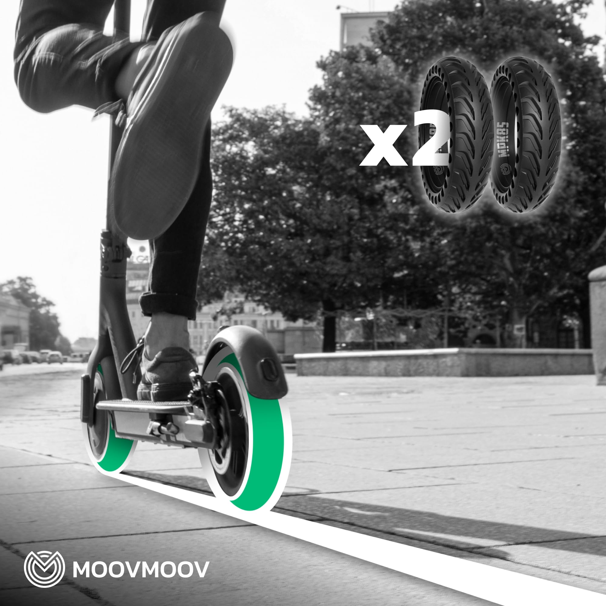 MOOVMOOV Ruedas Macizas 8,5 Pulgadas Antipinchazos para Patinete Xiaomi M365 Pro Pro 2 Essential Light 1S Mi 3 Cecotec