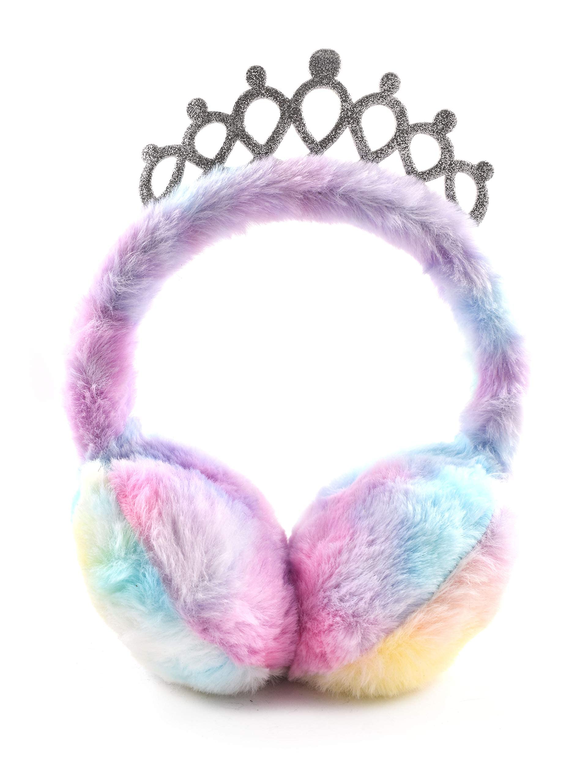 Latest Crown Style Cute Winter & Outdoor Adjustable Ear Muffs Tie Dye for Girls and Women (CROWN SILVER)-image-18