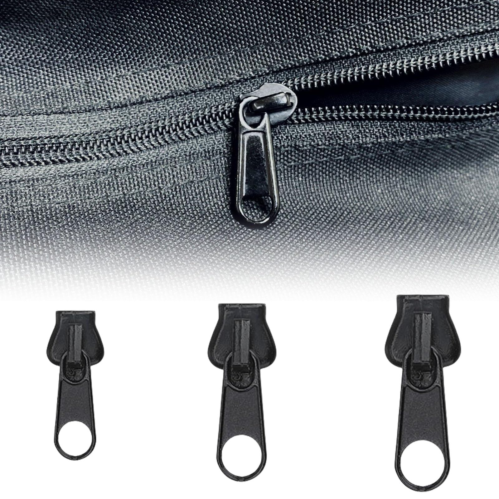 Urmspst Reißverschluss-Zuglaschen Set | 8 Stück In Schwarz & Silber | Für Jacken, Taschen, Stiefel, Rucksäcke | Zinklegierung | 26 Mm
