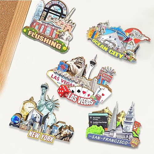 Miniatura 4 de Imán para nevera de Estados Unidos Las Vegas con imán de estado de ánimo 3D para viajes, coleccionables, recuerdos, decoración hecha a mano