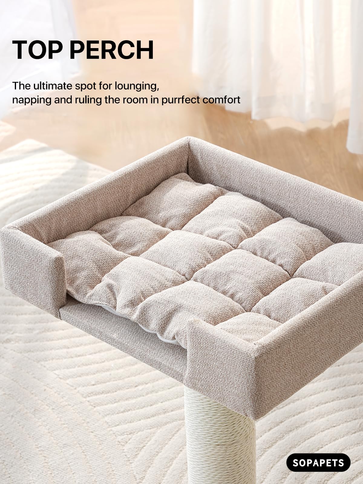 Maine Coon Cat Tree for Indoor Cats Large Adult,Modern Cat Tower for Extra Large Cats 20 lbs+,Heavy Duty Cat Tree with Sisal Scrathing Post,Hammock,Perch,Condo,Bed