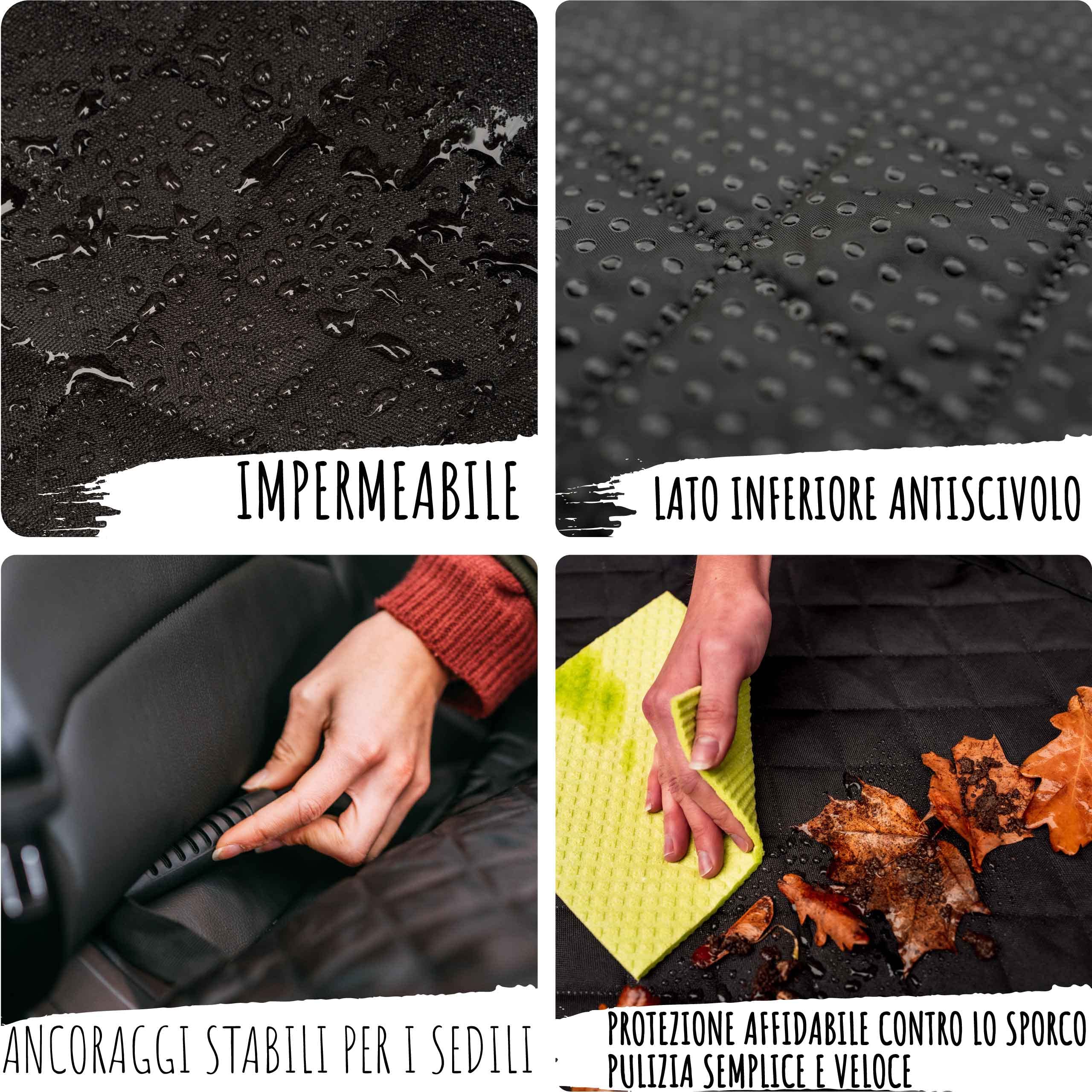 Rudelkönig Coprisedile Auto Per Cani - Telo Cane Auto Impermeabile e Antigraffio con Finestra - Copri Sedile auto per cani Universale Facile da Pulire