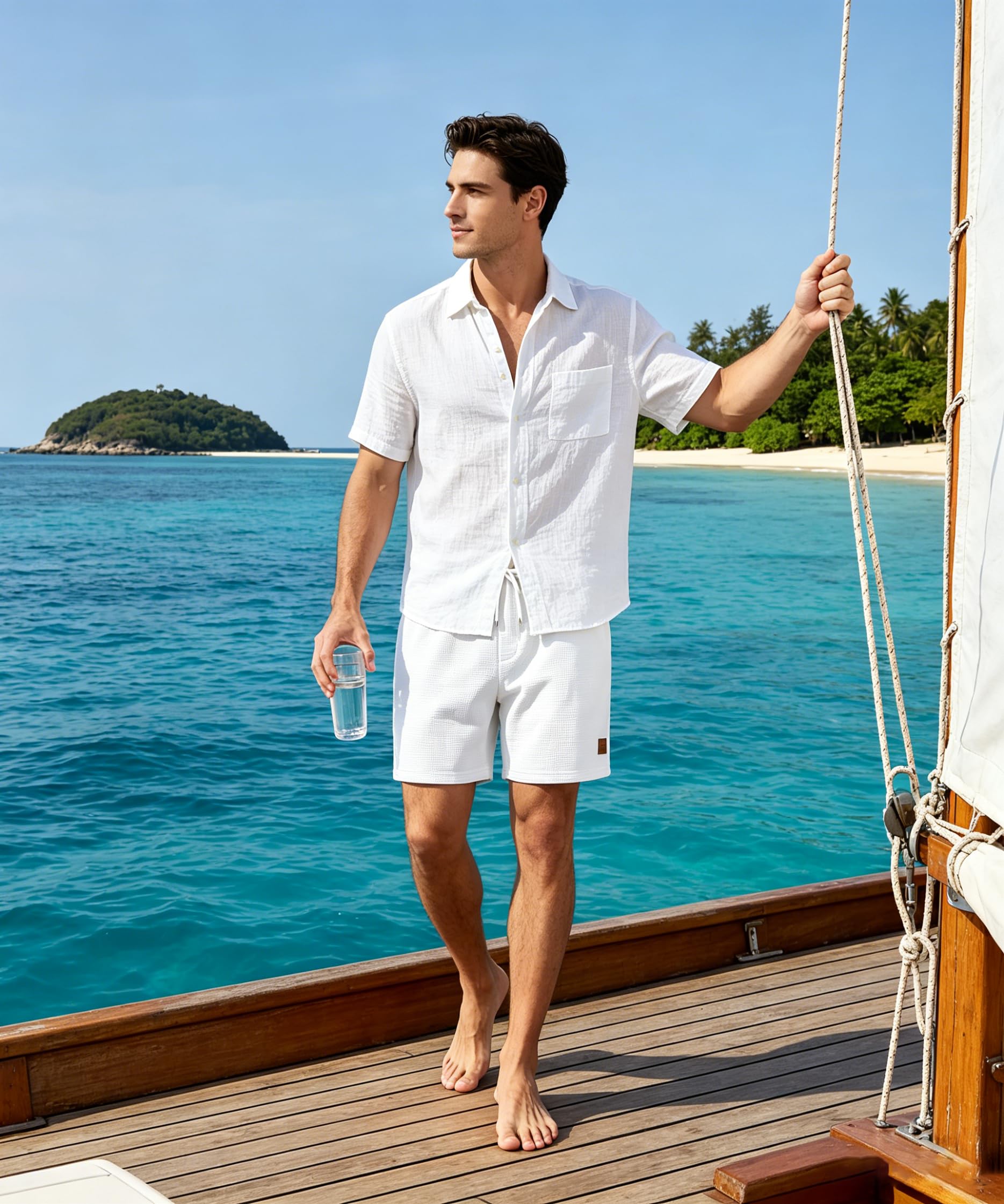 Arjen Kroos Short Homme Poche Zippée - Bermuda Short Sport Large Texturé Côtelé Séchage Rapide, 3 Poches, pour Running Tennis Basketball, Shorts d’Été