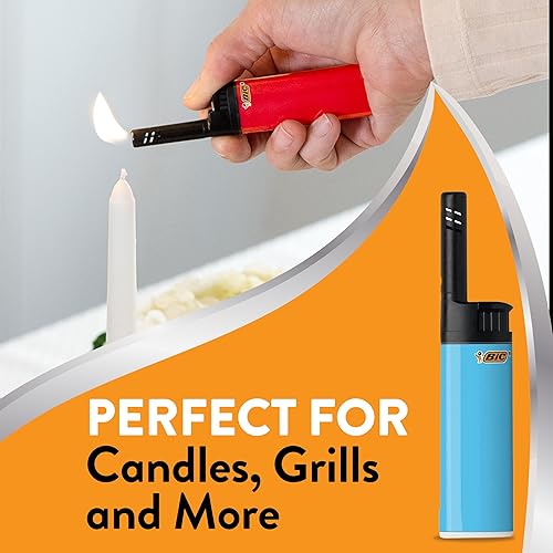 Miniatura 16 de BIC EZ Reach - Encendedor de velas, el encendedor definitivo con varita para velas, diseños surtidos, paquete de 12 unidades de encendedores