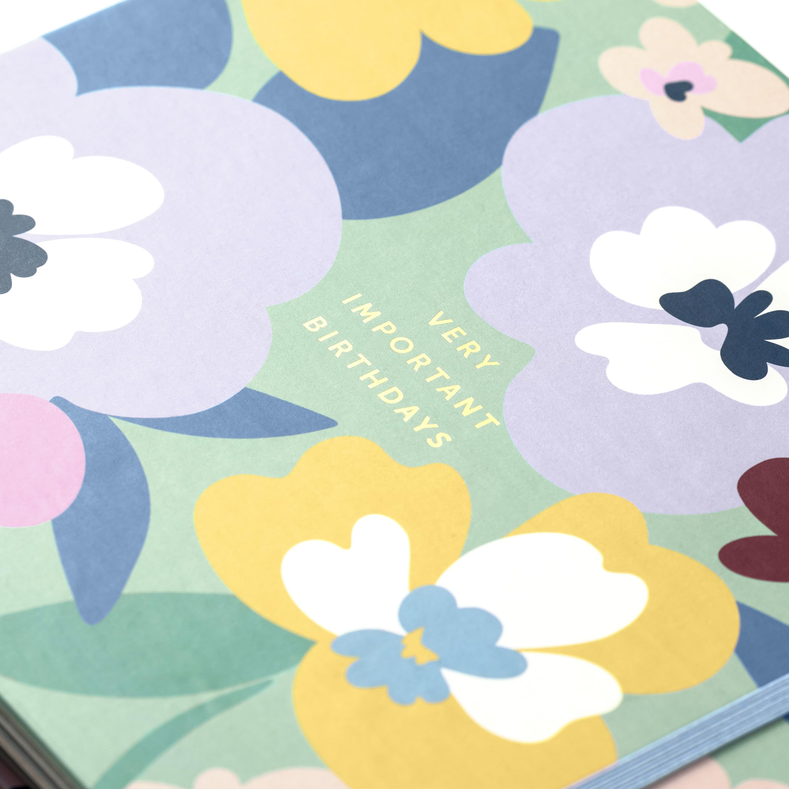 Busy B Livret de cartes d'anniversaire Florale Carnet avec rappels d'anniversaire pochettes de rangement