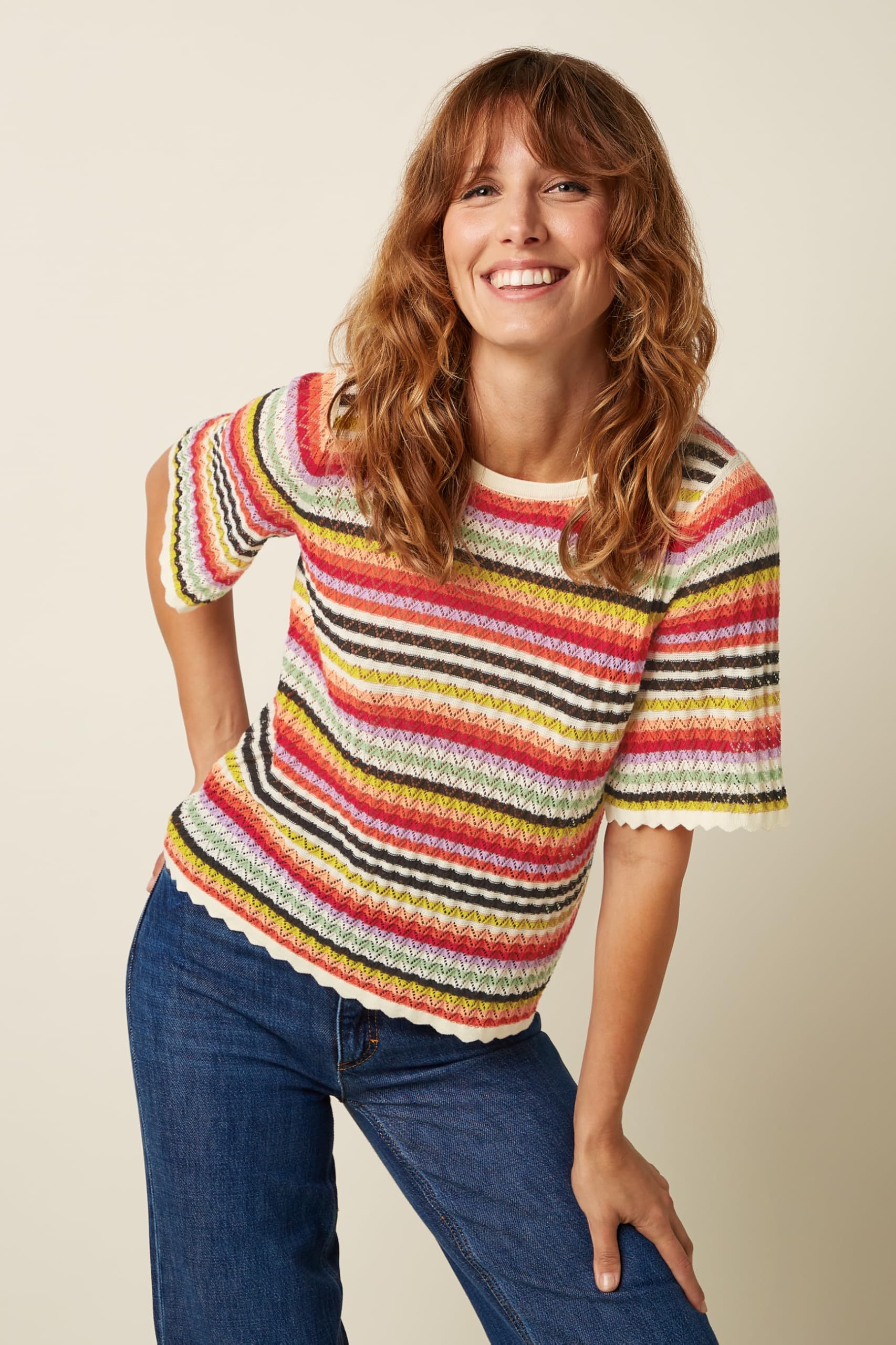 King Louie Top de punto para mujer de algodón orgánico Maree Top Basile