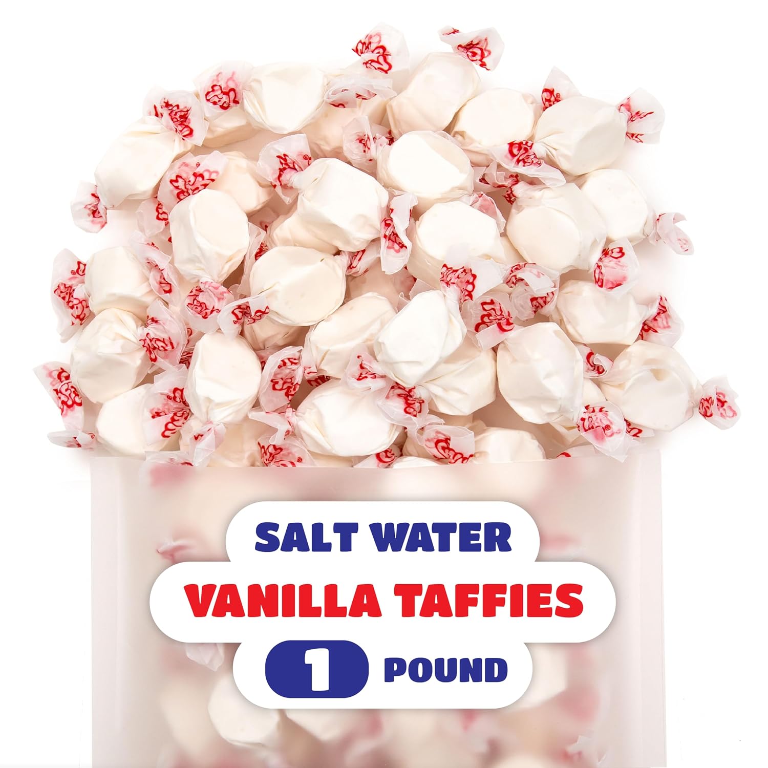 Salt Water Taffy Individually Wrapped, Vanilla Taffy Candy - 1 Lb Pack (Pack of 3) image 3