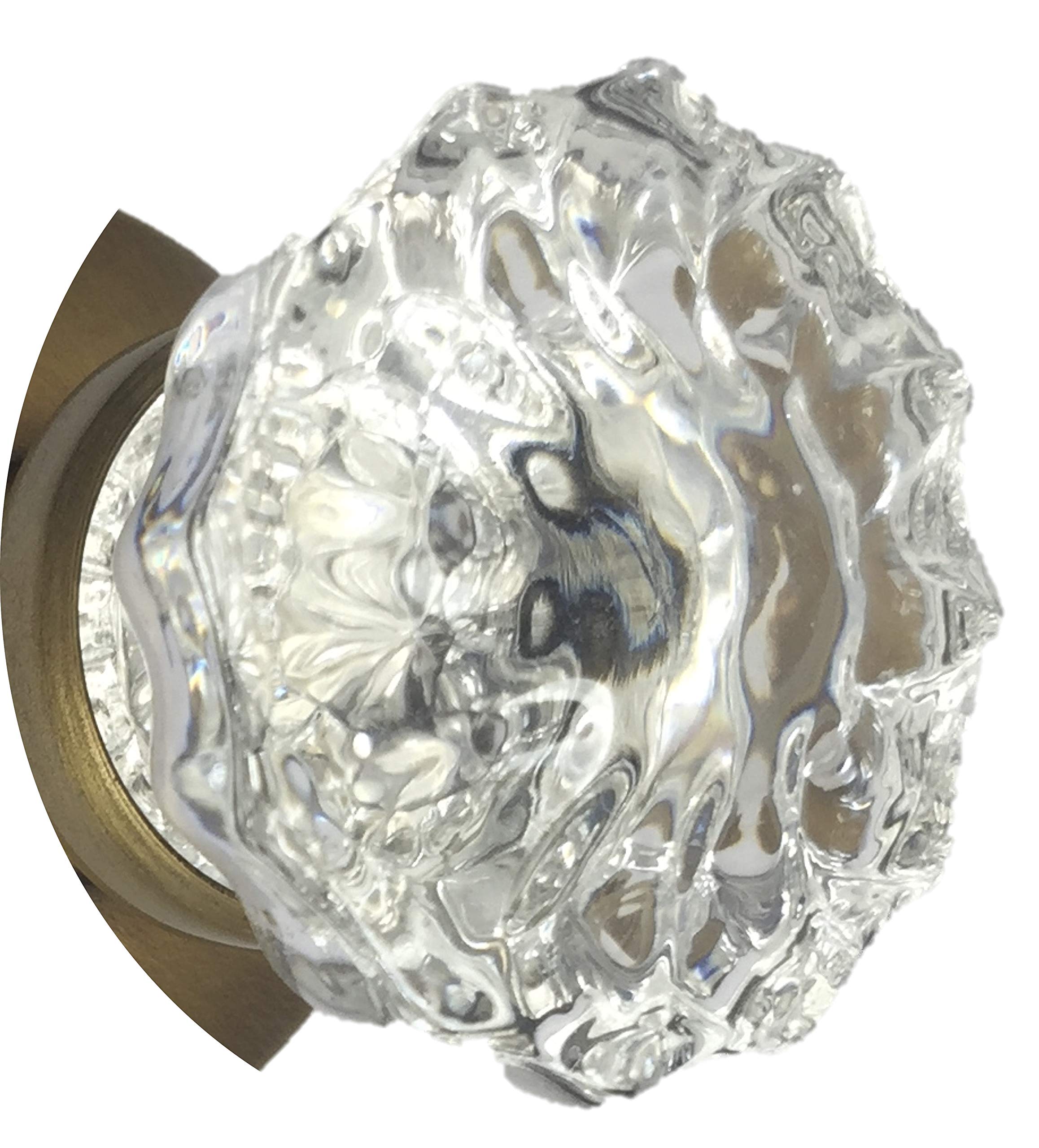 Antique Brass Crystal Door Knobs - Dummy Mount -3