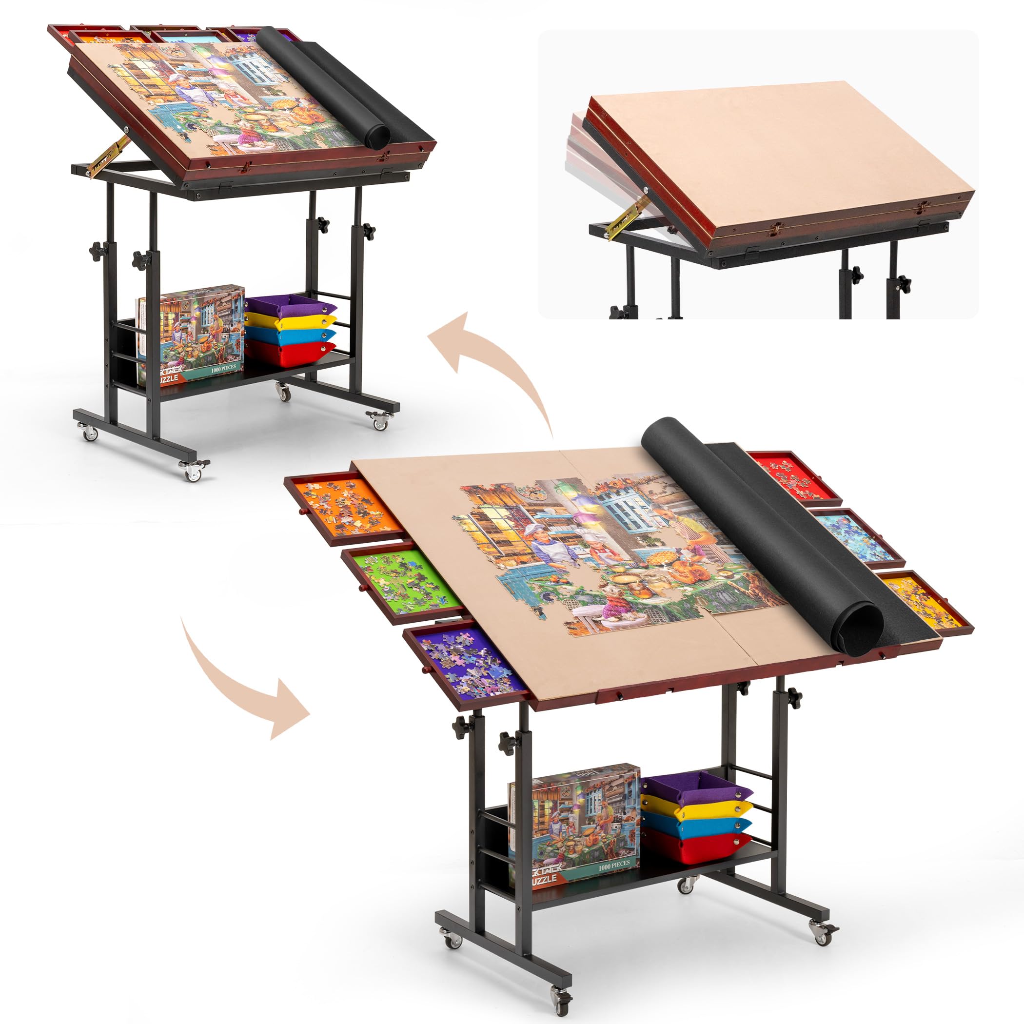 Amazon.com: Tektalk 2000 Piece Foldable Jigsaw Puzzle Table with