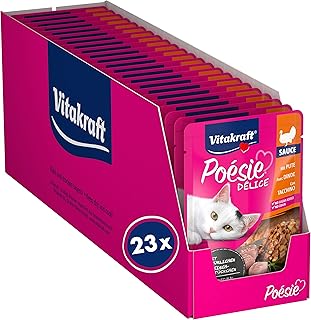 Vitakraft Poésie Délice, Nassfutter Katze, Katzennassfutter in Sauce, mit Pute, Vorratspackung, ohne Zusatz von Zucker und Getreide (23x 85g) product image
