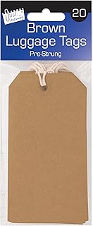 Just Stationery – Etiqueta de equipaje, 20 unidades), color marrón