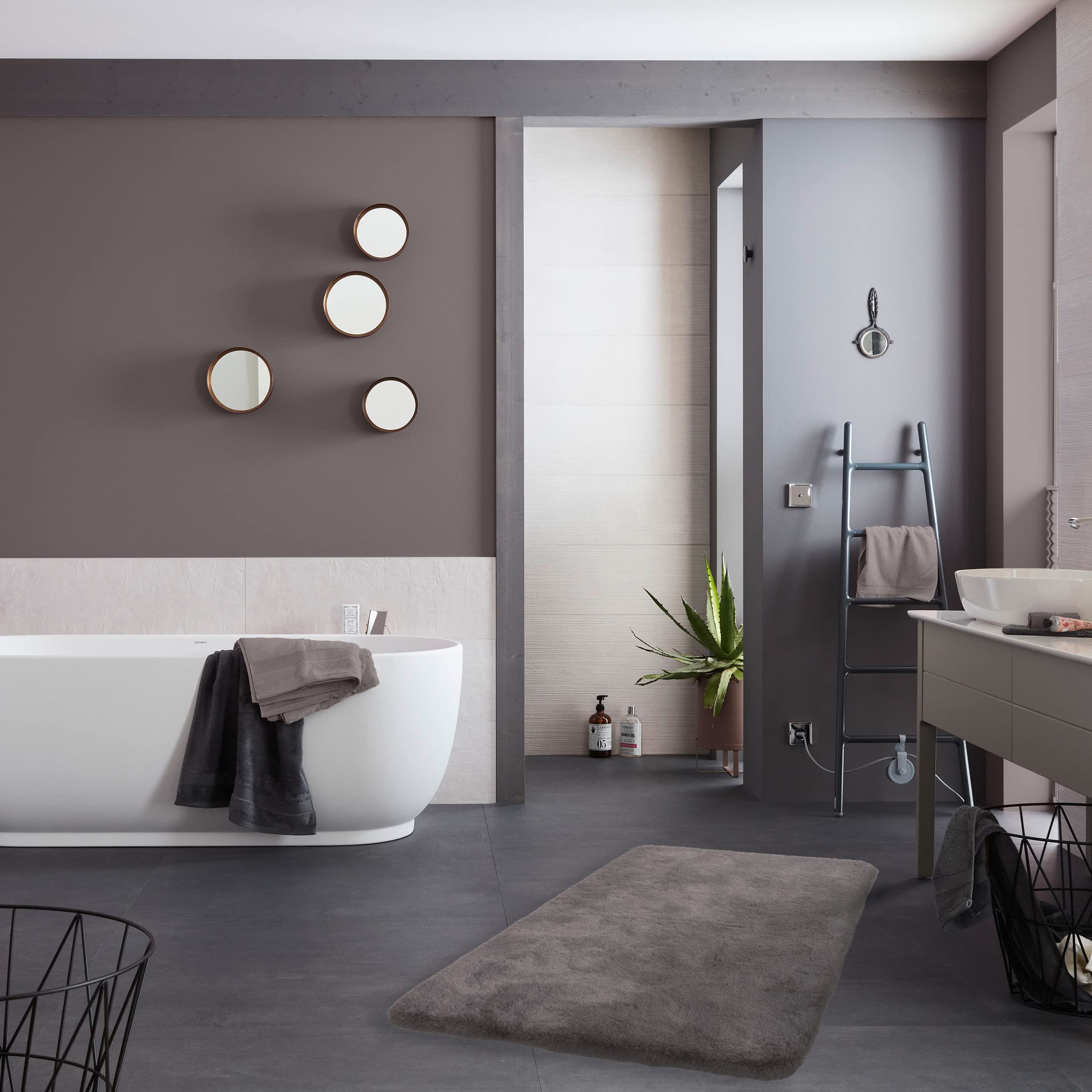 Schöner Wohnen Collection Alfombra de baño 67 x 110 cm - Alfombrilla de baño Muy mullida Gris - Lavable y Antideslizante