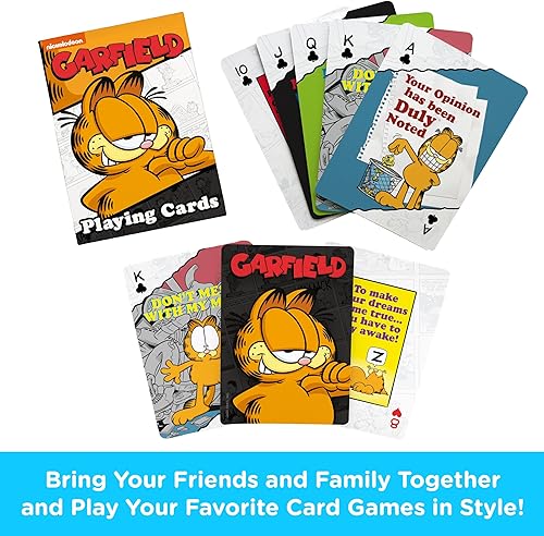 Miniatura 2 de AQUARIUS Garfield - Baraja de cartas con temática de Garfield para tus juegos de cartas favoritos, mercancía y coleccionables con licencia oficial