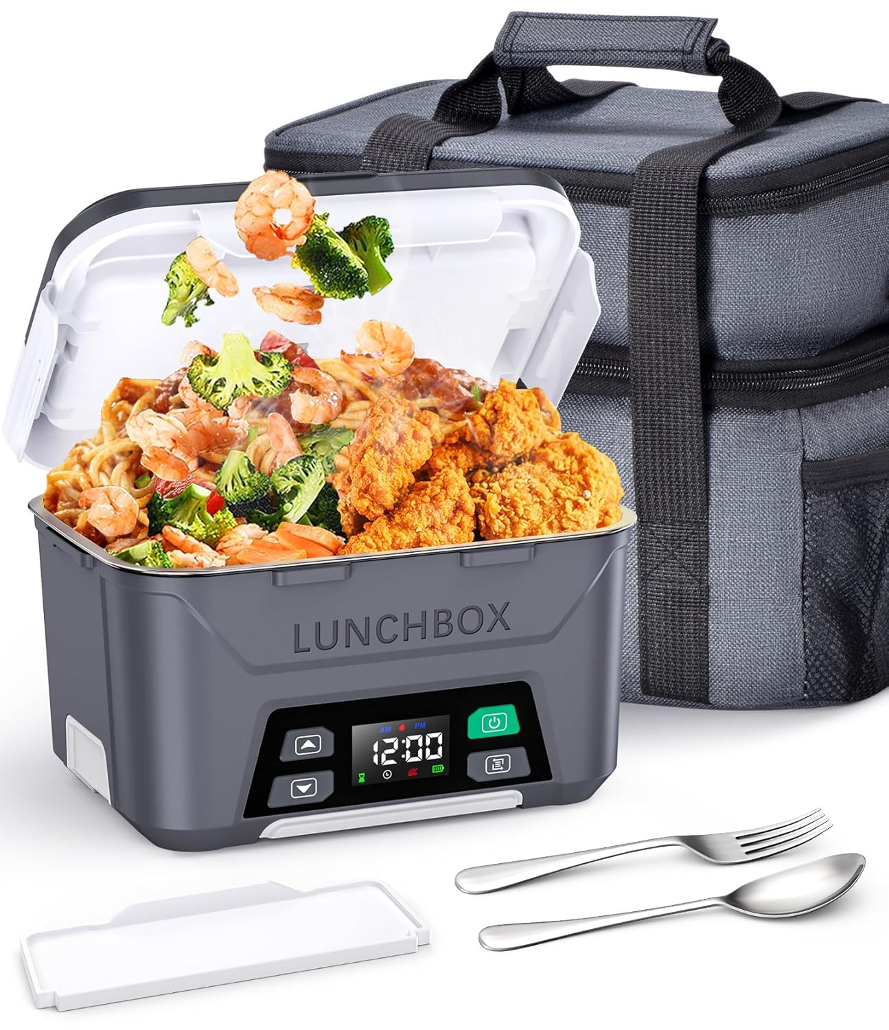 Rechargeable Heated Lunch Box for Men 1 3L Cordless Electric Lunch Box for Adults with Smart Scheduled Heating