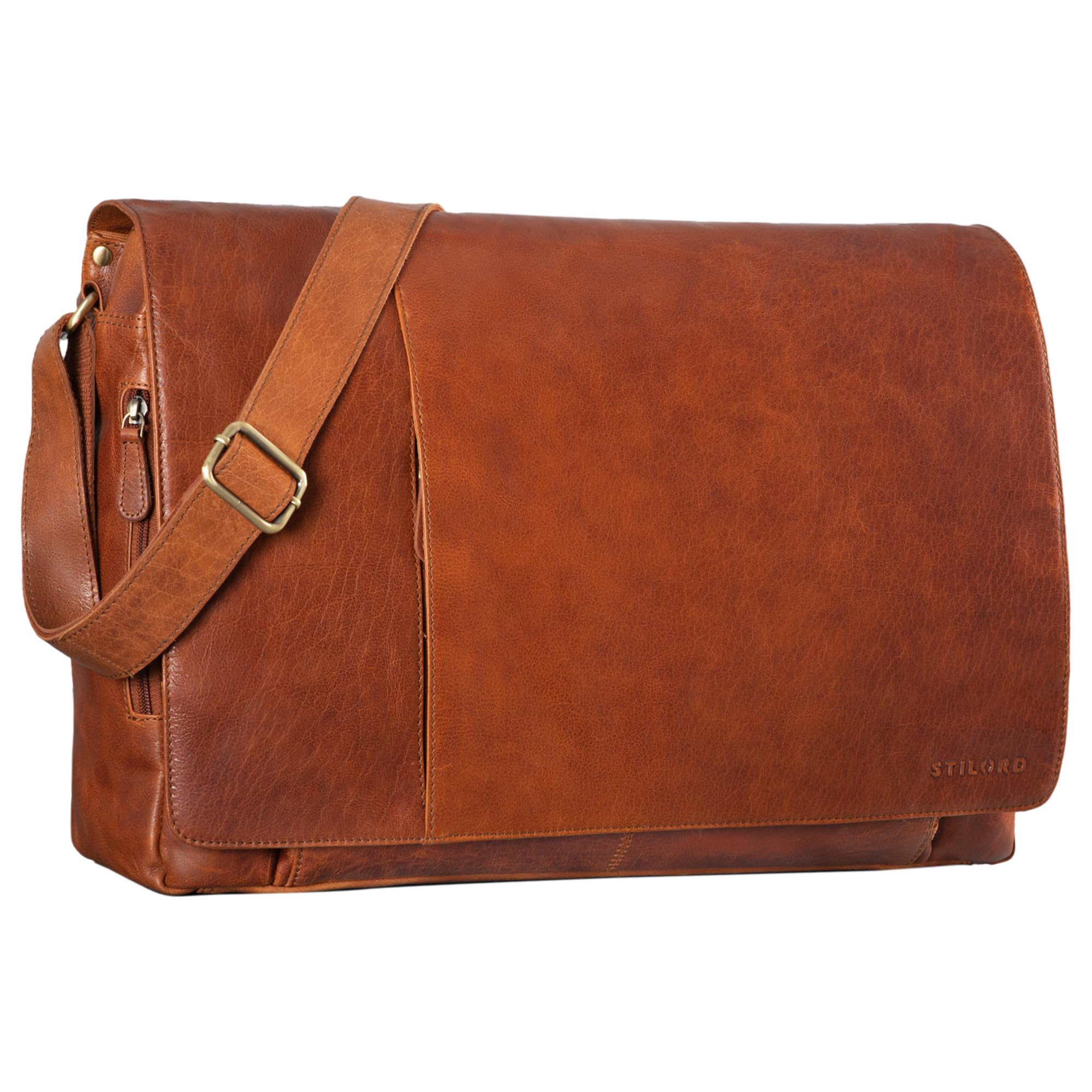 sacchetto per laptop grandi dimensioni pelle marrone stylistord maximus