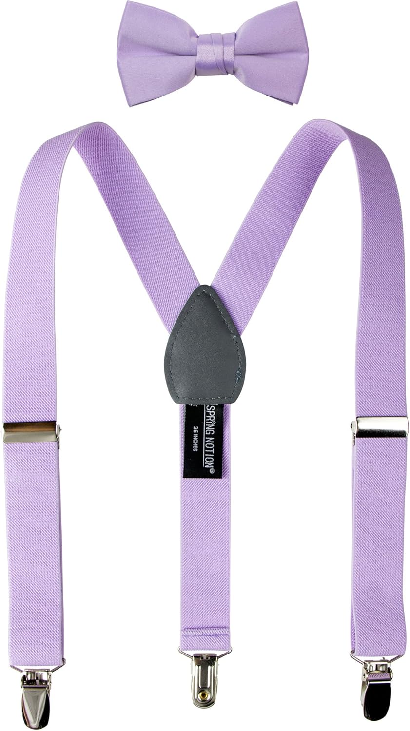 Spring Notion Boys' Suspenders and Solid Color Bowtie Set