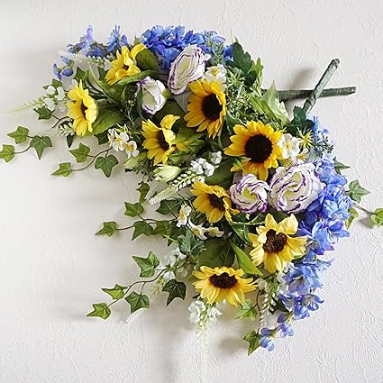 Amazon 造花 仏花 ひまわりとトルコキキョウ 一対 2束 アーティフィシャルフラワー お仏壇の花 ご仏前 お供え花 お悔やみ お彼岸 お盆 法事 命日 葬儀 お墓用 仏壇用 お墓参り 花束仏花 造花 オンライン通販