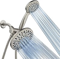 AquaDance 7" High-Pressure 3-Way Rainfall & Handheld Shower Combo, Brushed Nickel, 6 Settings
